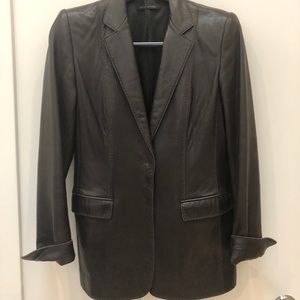 Elie Tahari Lined Leather Jacket